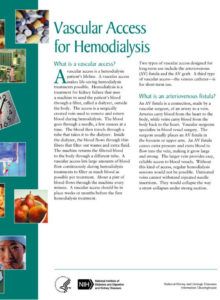 Vascular access for hemodialysis